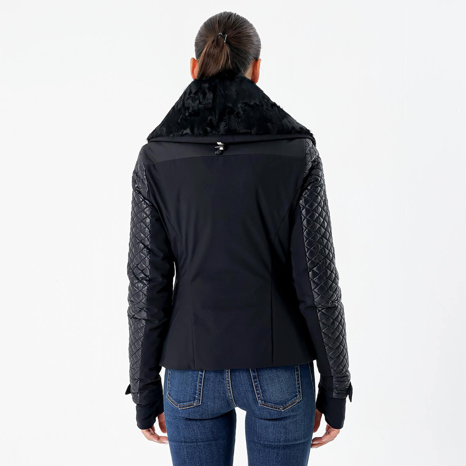 Moncler - Black Quilted & Fur Jacket